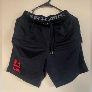 Black and Red Under Armour Training Shorts